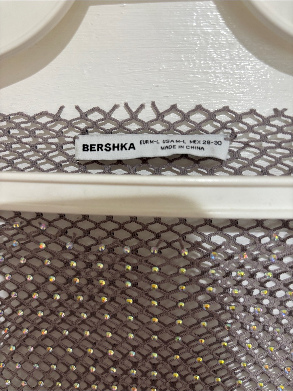 Bershka Silver Diamante Top - Picture 2 of 2
